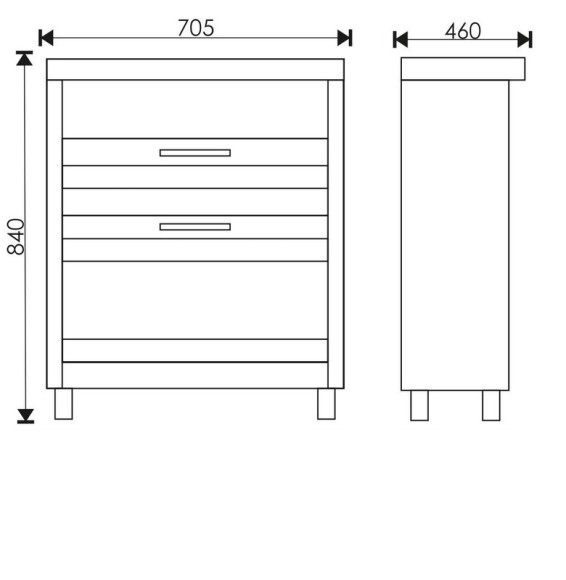70 Тумба "Fantasy 70" 2ящ. венге ( ум. "Фостер 700"/COMO 70)