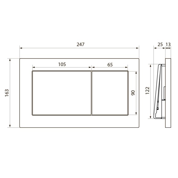 Клавиша смыва Point Ника PN44081BM для инсталляции, черная матовая