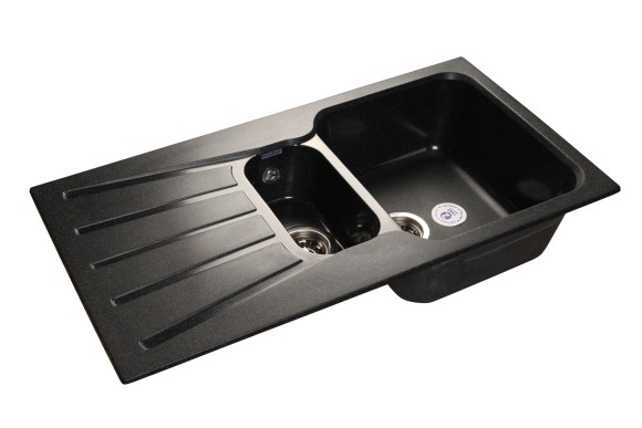 GRANFEST Мойка STANDART 940KL  1,5-чаши+крыло 940*495мм черный арт.GF-