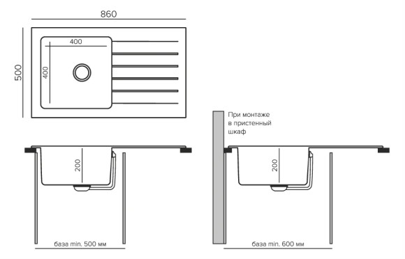 Кухонная мойка TOLERO Twist TTS-860 (№911 (Черн)) Кухонная мойка TOLERO Twist TTS-860 (№911 (Черн))