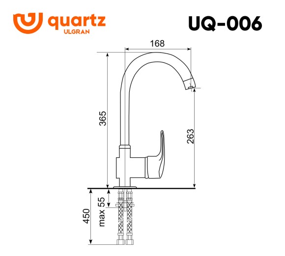 Cмеситель ULGRAN Quartz UQ-006-07, уголь Cмеситель ULGRAN Quartz UQ-006-07, уголь