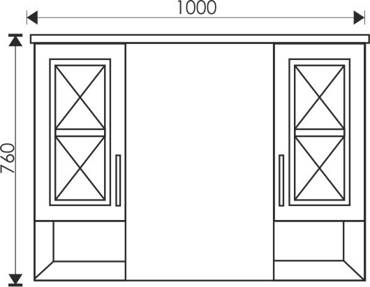 105 Зеркало-шкаф "Duglas 105 №3" патина голубая