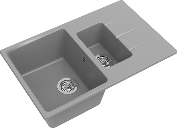 EWIGSTEIN Мойка GERD 60KF  1,5-чаши+крыло 780*500мм серый металлик арт.EW-