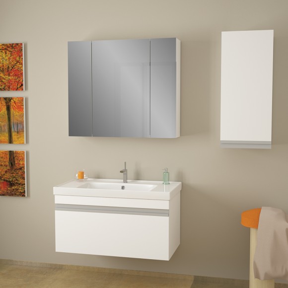 Тумба GRACE, 90 см, подвесная, 1 ящик, белый глянец Тумба GRACE, 90 см, подвесная, 1 ящик, белый глянец