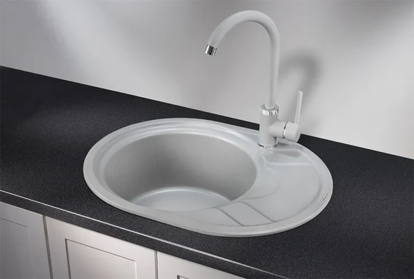 5802, АЛЮМИНИУМ  кухонная мойка, кварц