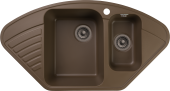 GRANFEST  Мойка QUARZ 14  угловая 1,5-чаши 930*500мм терракот арт.GF-Z-