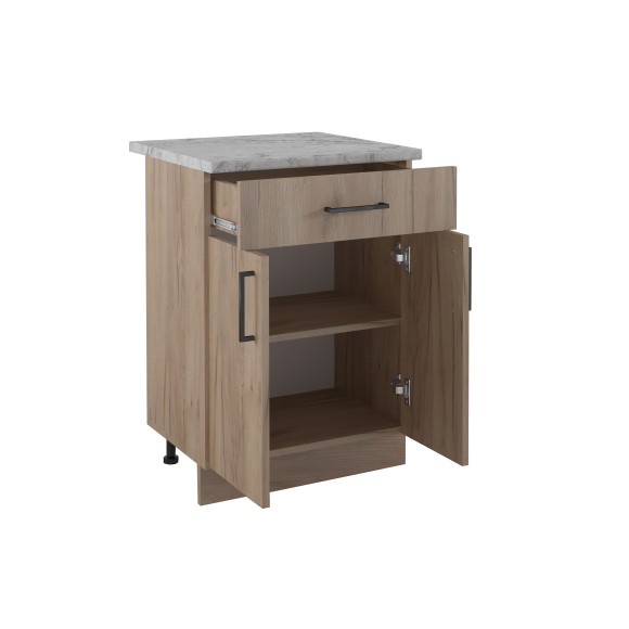 600 Стол рабочий/разделочный (1 ящик) - Дуб Бунратти (60*84*43)