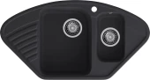 GRANFEST  Мойка QUARZ 14  угловая 1,5-чаши 930*500мм черный арт.GF-Z-