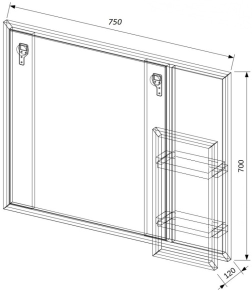 75 Зеркало "Bruklin 75" мрамор