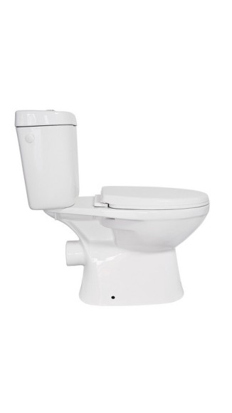 B02 Унитаз-компакт, сиденье полипропилен, крепления, арматура, гориз. выпуск 