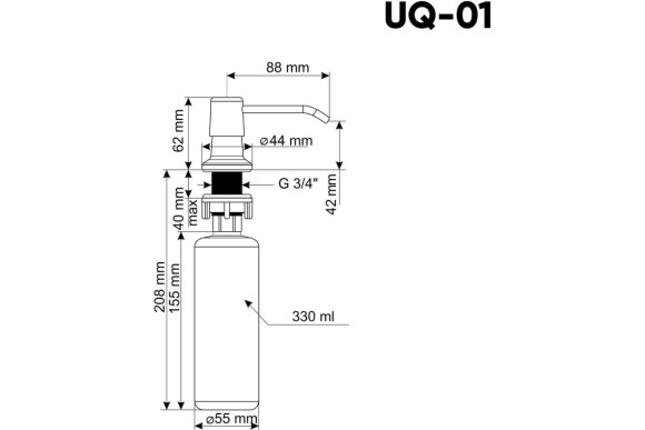 Дозатор ULGRAN Quartz UQ 01-08, космос