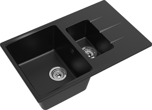 EWIGSTEIN Мойка GERD 60KF  1,5-чаши+крыло 780*500мм черный арт.EW-
