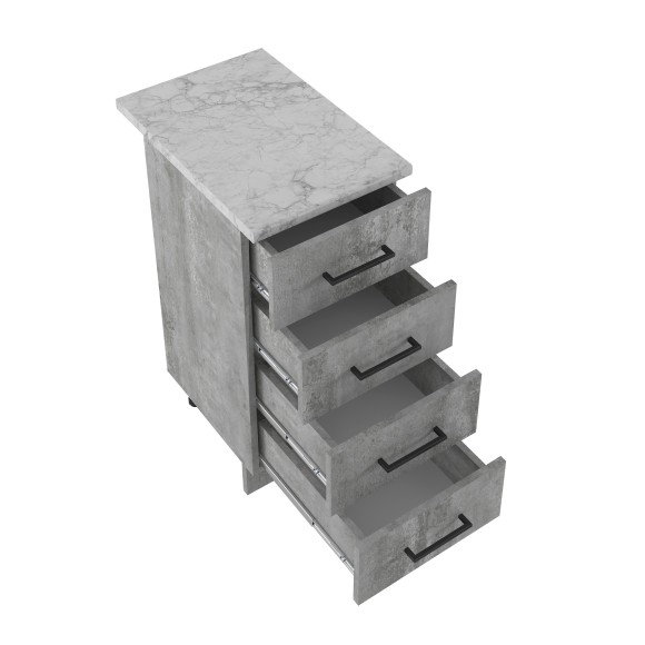 400 Стол рабочий/разделочный (4 ящика) - Цемент светлый (40*84*43)