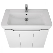 Тумба Q (D), 80 см, подвесная, 3 дверцы, белый глянец