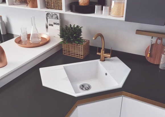 Кухонная мойка Polygran RIFF-800 №36 Белый Хлопок