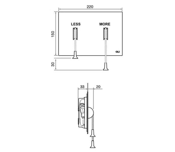 Панель механическая двойная OLI LESS IS MORE, металл хром матовый Панель механическая двойная OLI LESS IS MORE, металл хром матовый