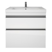 Тумба GRACE PLUS, 90 см, подвесная/напольная, 2 ящика, с опорами, белый глянец