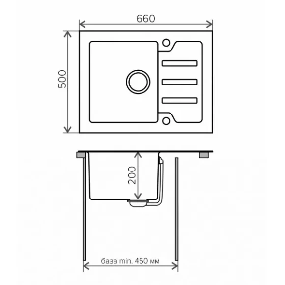 Кухонная мойка TOLERO Ceramic Glass TG-660 (Белая)