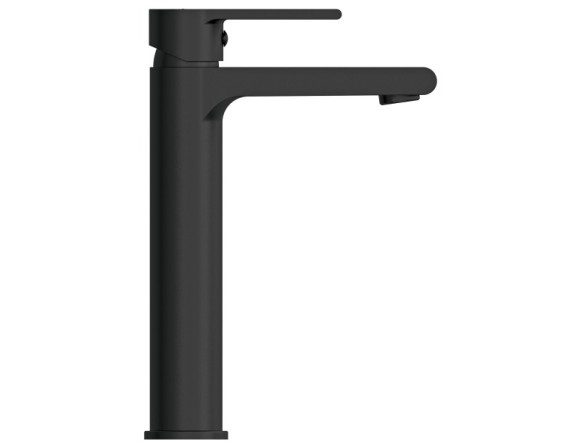 Смеситель для раковины высокий BRASKO BLACK однорычажный черный клик клак
