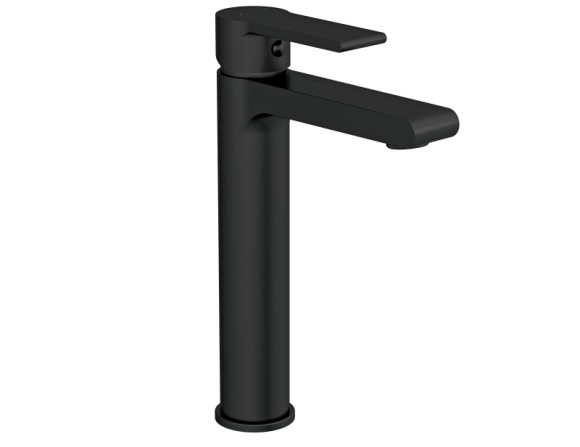 Смеситель для раковины высокий BRASKO BLACK однорычажный черный клик клак