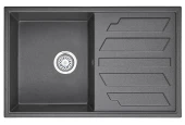 8002, ГРАФИТ (ЧЁРНО-СЕРЫЙ), кухонная мойка, кварц 8002, ГРАФИТ (ЧЁРНО-СЕРЫЙ), кухонная мойка, кварц