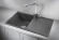 8002, ГРАФИТ (ЧЁРНО-СЕРЫЙ), кухонная мойка, кварц
