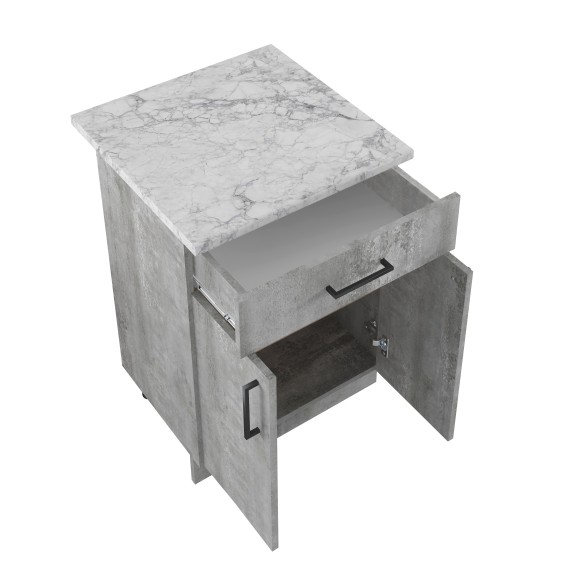 600 Стол рабочий/разделочный (1 ящик) - Цемент светлый (60*84*43)