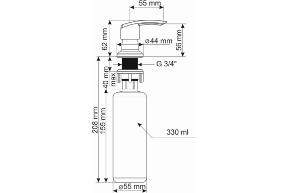 Дозатор ULGRAN Quartz UQ 02-02, лен