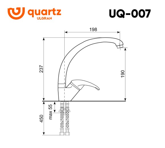 Cмеситель ULGRAN Quartz UQ-007-06, трюфель Cмеситель ULGRAN Quartz UQ-007-06, трюфель