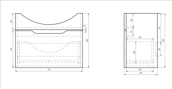 Тумба LAGUNA, 65 см, подвесная, 1 ящик, белый глянец