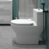 Унитаз-моноблок T1017B с биде, сиденье тонкое ДП, арматура (с гофрой и подводкой) 