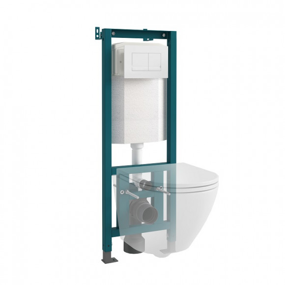 Кнопка смыва EvaGold 01, пластик квадрат белая для инсталляции EvaGold 400 и EvaGold 500 