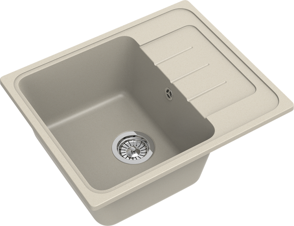 EWIGSTEIN Мойка ELEGANT 45F  1-чаша+крыло 580*480мм бежевый арт.EW-