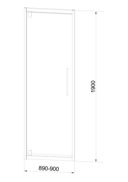 JY150D Душевое ограждение (в дверной проем)  90х190, прозрачное стекло,чёрный профиль