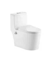 Унитаз-моноблок 5003B с биде безободковый, сиденье тонкое ДП, арматура (с гофрой и подводкой) 