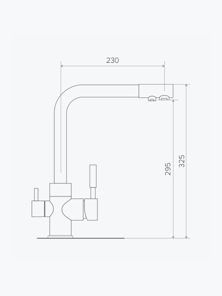 Смеситель кухонный POLYGRAN Высокий Дуо (Серый №14)