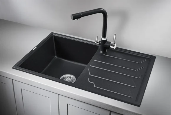 8002, ЧЁРНЫЙ, кухонная мойка, кварц 8002, ЧЁРНЫЙ, кухонная мойка, кварц