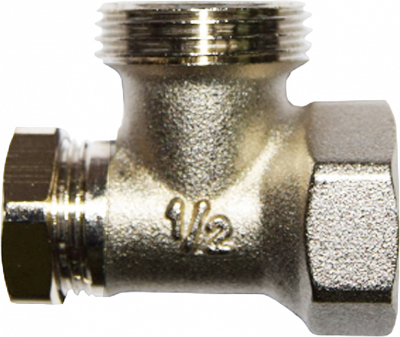 Запорный вентиль SR Rubinetterie M513-1500N000 ВР-НР 1/2"х3/4", без хвостовика, угловой