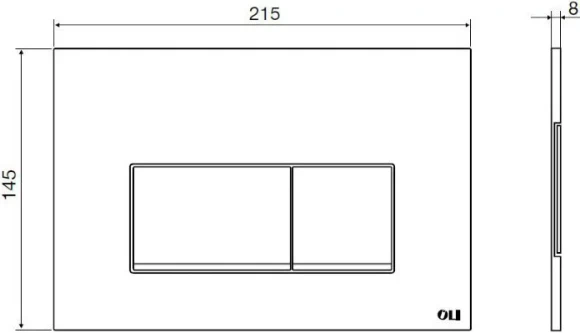 Панель механическая двойная OLI STREAM, пластик, хром матовый, с тросиком Панель механическая двойная OLI STREAM, пластик, хром матовый, с тросиком