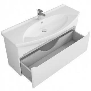 Тумба LAGUNA, 105 см, подвесная, 1 ящик, белый глянец