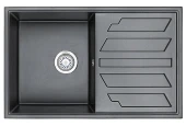 8002, ШВАРЦ (чёрный металлик), кухонная мойка, кварц 8002, ШВАРЦ (чёрный металлик), кухонная мойка, кварц