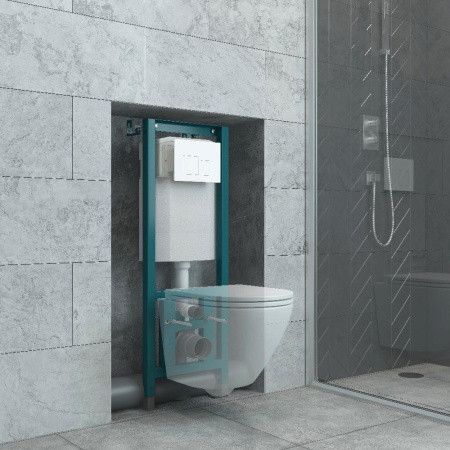 Кнопка смыва EvaGold 05, пластик квадрат белая для инсталляции EvaGold 400 и EvaGold 500 