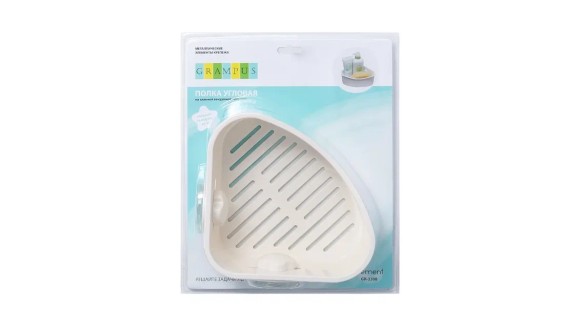 Полочка угловая одноэтажная Grampus Element, GR-3308, белая