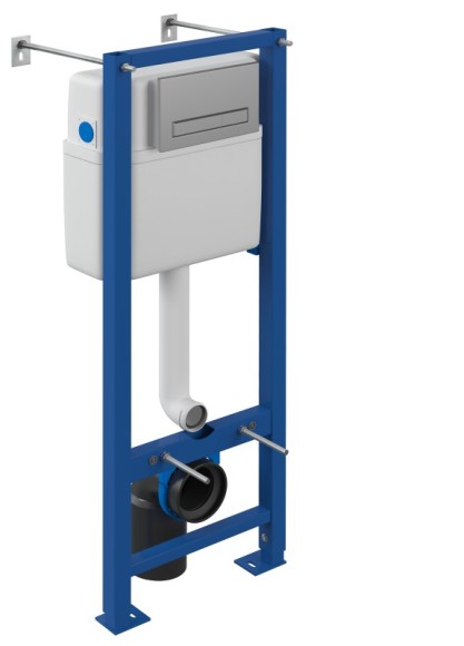 Инсталляция VECTOR 40 для унитаза механическая кнопка BLICK пластик хром матовый Инсталляция VECTOR 40 для унитаза механическая кнопка BLICK пластик хром матовый