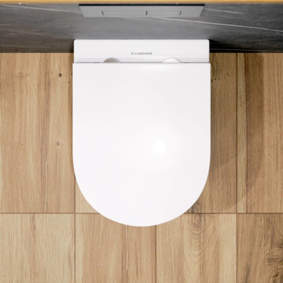 Унитаз подвесной K401T безободковый с круговым смывом, сиденье тонкое ДП, крепления 