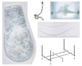 Комплект Акриловая ванна TIMO VINO1792L+Каркас + Слив-перелив+Гидромассаж 6 форсунок+Фронтальная панель