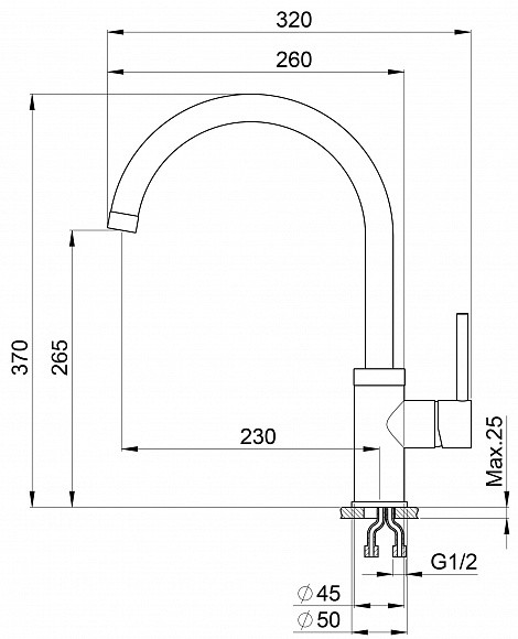 2125, ТУРМАЛИН, СМЕСИТЕЛЬ КУХОННЫЙ 2125, ТУРМАЛИН, СМЕСИТЕЛЬ КУХОННЫЙ