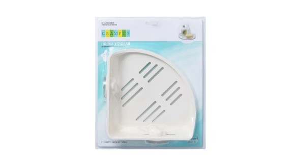 Полочка угловая одноэтажная Grampus Element, GR-3310, белая