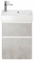 Тумба SLIM, 55 см, подвесная/напольная, 2 ящика, белый глянец / бетон