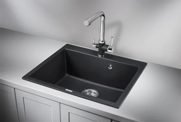6001, ЧЁРНЫЙ, кухонная мойка, кварц 6001, ЧЁРНЫЙ, кухонная мойка, кварц